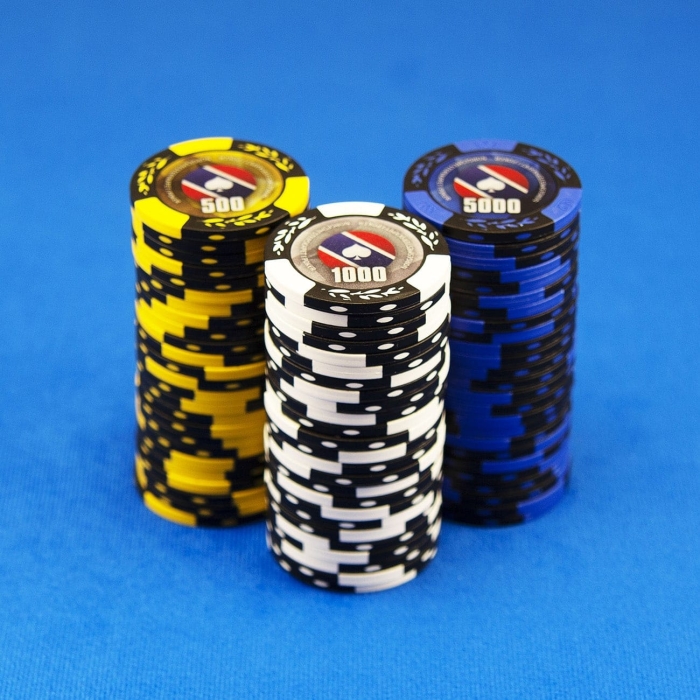 Chips sjetonger Norgesmesterskapet i Poker homegame stack valør 500 og 1000 og 5000